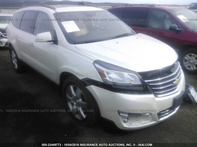 1GNKVJKD5EJ154101 - 2014 CHEVROLET TRAVERSE LTZ WHITE photo 1