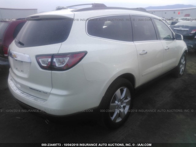 1GNKVJKD5EJ154101 - 2014 CHEVROLET TRAVERSE LTZ WHITE photo 4