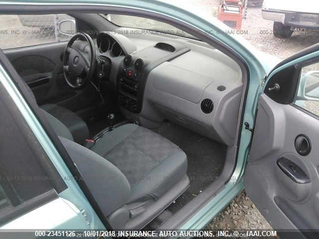KL1TD52645B365512 - 2005 CHEVROLET AVEO LS TEAL photo 5
