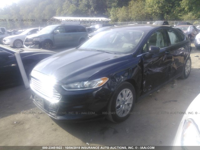 3FA6P0G73ER119053 - 2014 FORD FUSION S BLACK photo 2