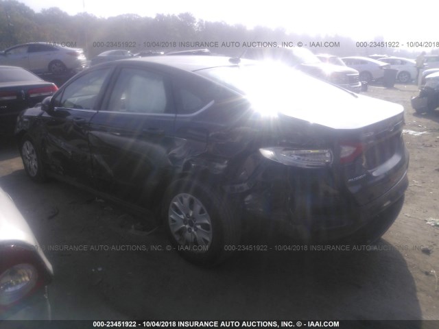 3FA6P0G73ER119053 - 2014 FORD FUSION S BLACK photo 3