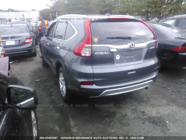 2HKRM4H79FH703497 - 2015 HONDA CR-V EXL GRAY photo 3