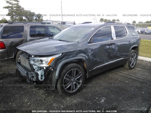 1GKKNPLS1HZ254957 - 2017 GMC ACADIA DENALI GRAY photo 2