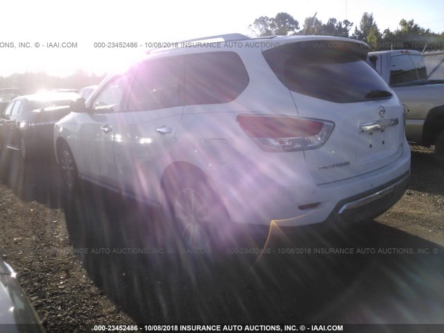 5N1AR2MN7EC660176 - 2014 NISSAN PATHFINDER S/SV/SL/PLATINUM WHITE photo 3