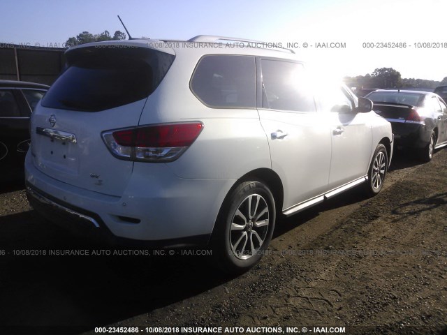 5N1AR2MN7EC660176 - 2014 NISSAN PATHFINDER S/SV/SL/PLATINUM WHITE photo 4