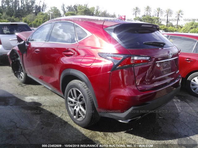 JTJYARBZ8F2005182 - 2015 LEXUS NX 200T RED photo 3