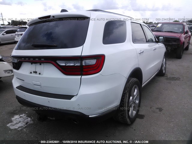 1C4RDHAGXEC597590 - 2014 DODGE DURANGO SXT WHITE photo 4