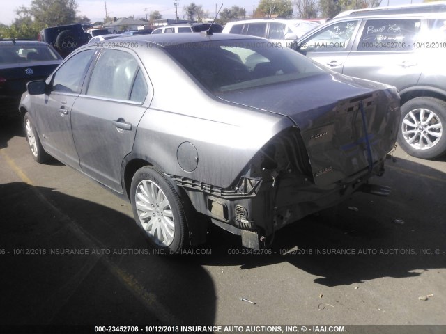 3FADP0L32AR377195 - 2010 FORD FUSION HYBRID GRAY photo 3