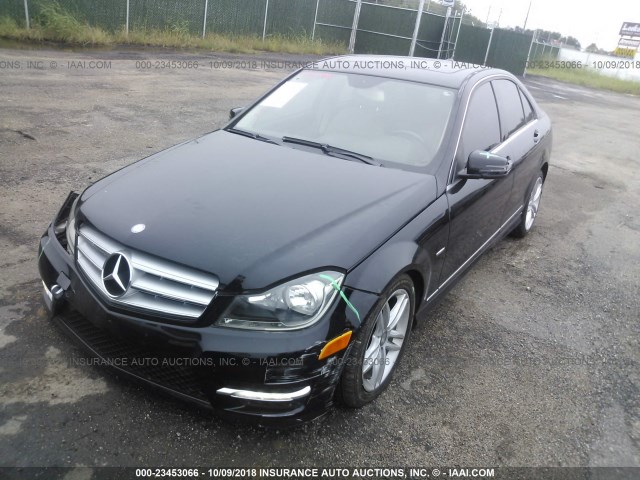 WDDGF4HB9CA632543 - 2012 MERCEDES-BENZ C 250 BLACK photo 2