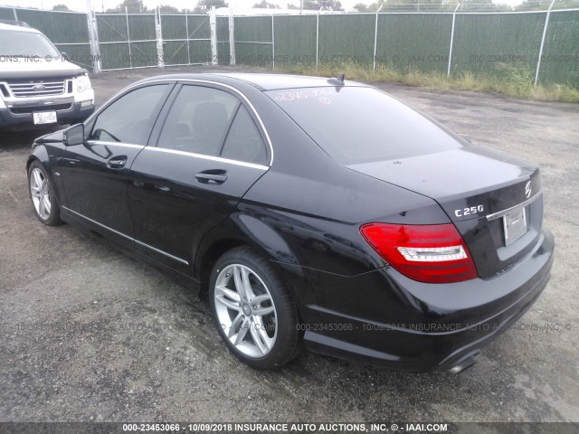 WDDGF4HB9CA632543 - 2012 MERCEDES-BENZ C 250 BLACK photo 3