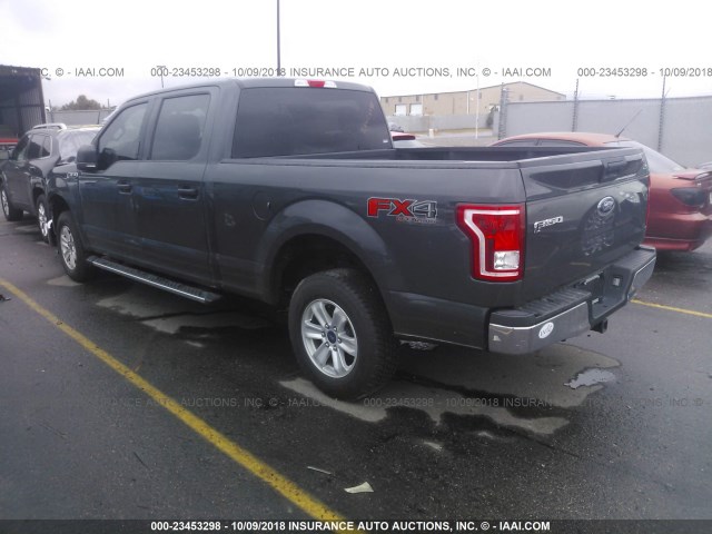 1FTFW1EF0HKD09074 - 2017 FORD F150 SUPERCREW GRAY photo 3