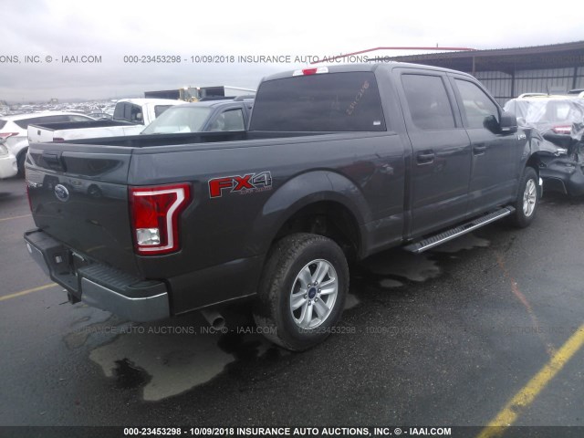 1FTFW1EF0HKD09074 - 2017 FORD F150 SUPERCREW GRAY photo 4