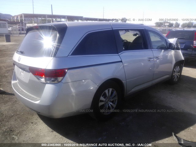 5FNRL5H68FB005994 - 2015 HONDA ODYSSEY EXL SILVER photo 4