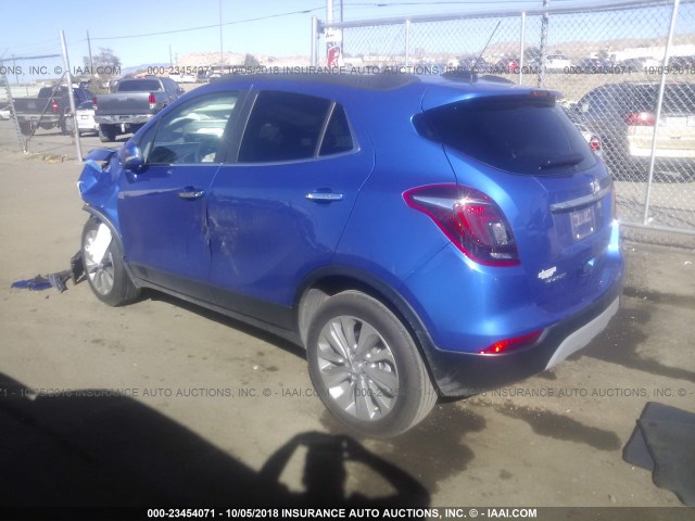 KL4CJASBXJB592229 - 2018 BUICK ENCORE PREFERRED BLUE photo 3