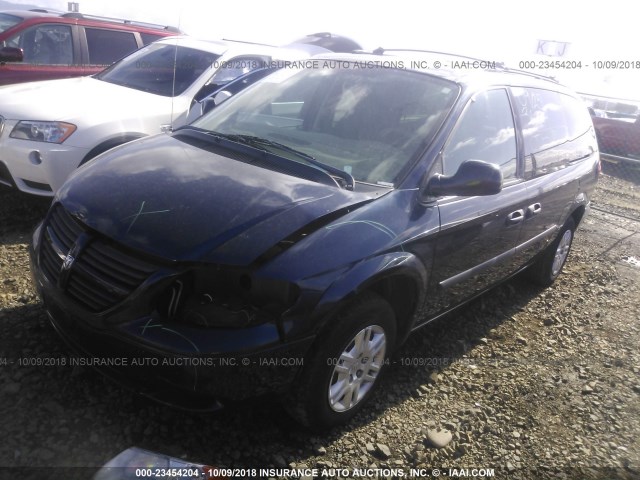 1D4GP24R35B126799 - 2005 DODGE GRAND CARAVAN SE BLUE photo 2