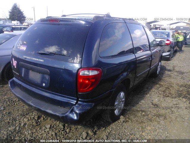 1D4GP24R35B126799 - 2005 DODGE GRAND CARAVAN SE BLUE photo 4