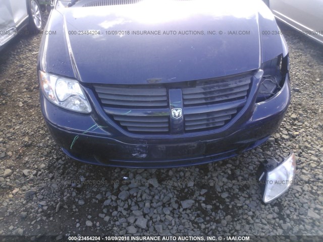 1D4GP24R35B126799 - 2005 DODGE GRAND CARAVAN SE BLUE photo 6