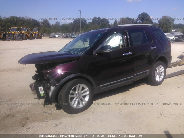 1FMHK7D84BGA60472 - 2011 FORD EXPLORER XLT PURPLE photo 2