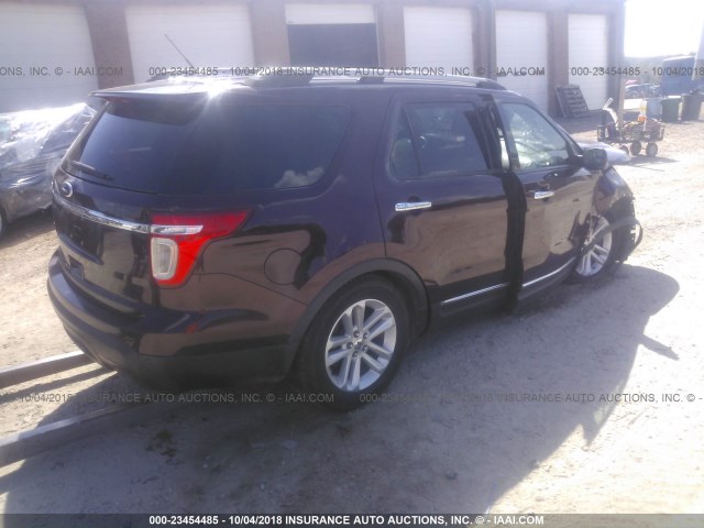 1FMHK7D84BGA60472 - 2011 FORD EXPLORER XLT PURPLE photo 4