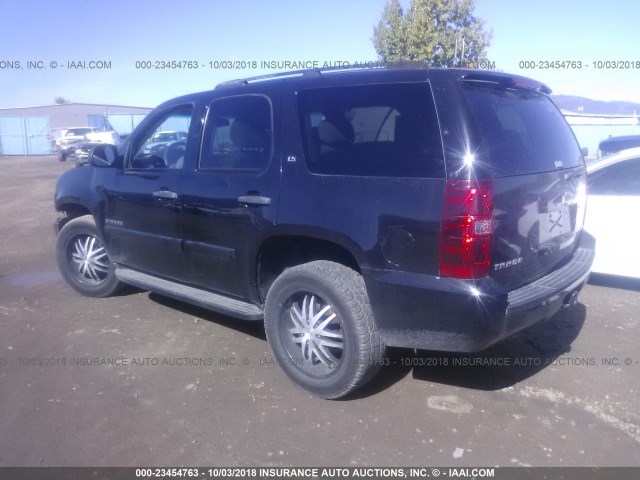 1GNFK13047R259769 - 2007 CHEVROLET TAHOE K1500 BLACK photo 3