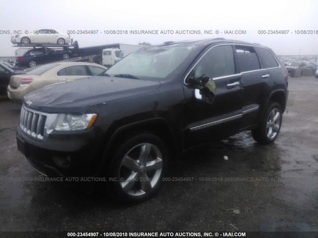 1C4RJFCG4DC640622 - 2013 JEEP GRAND CHEROKEE OVERLAND BLACK photo 2