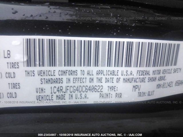 1C4RJFCG4DC640622 - 2013 JEEP GRAND CHEROKEE OVERLAND BLACK photo 9