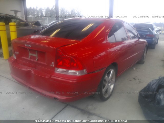 YV1RH527052435744 - 2005 VOLVO S60 R RED photo 4