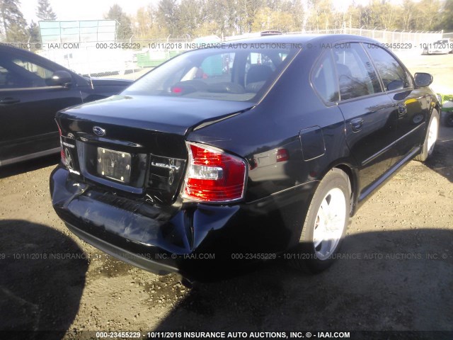 4S3BL626457213875 - 2005 SUBARU LEGACY 2.5I LIMITED BLACK photo 4