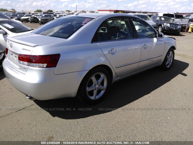 5NPEU46F87H255120 - 2007 HYUNDAI SONATA SE/LIMITED SILVER photo 4