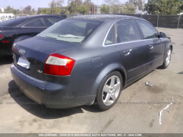 WAUJT68E54A208211 - 2004 AUDI A4 3.0 GRAY photo 4