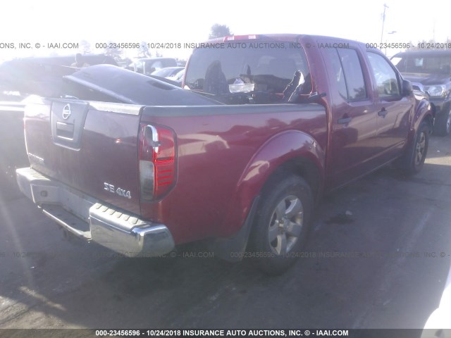 1N6AD0EV2AC423589 - 2010 NISSAN FRONTIER CREW CAB SE/LE/NISMO RED photo 4