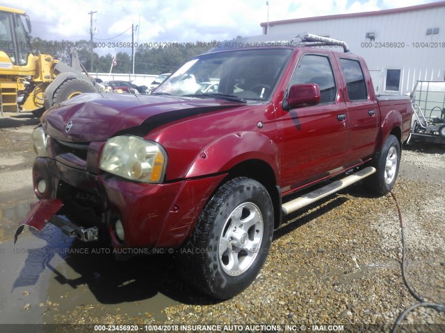 1N6ED27T94C454609 - 2004 NISSAN FRONTIER CREW CAB XE V6 MAROON photo 2