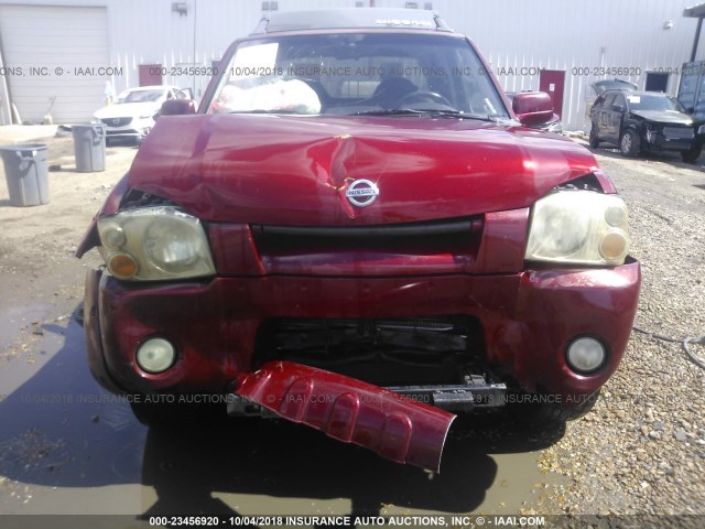 1N6ED27T94C454609 - 2004 NISSAN FRONTIER CREW CAB XE V6 MAROON photo 6