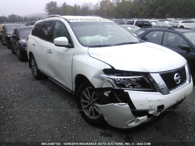 5N1AR2MM2FC615932 - 2015 NISSAN PATHFINDER S/SV/SL/PLATINUM WHITE photo 1