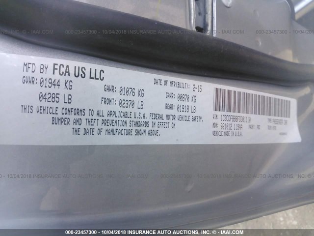 1C3CDFBB8FD301110 - 2015 DODGE DART SXT SILVER photo 9