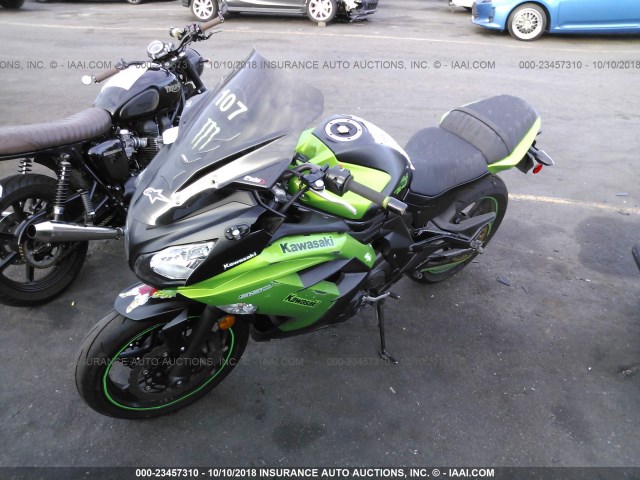 JKAEXEE13EDA16545 - 2014 KAWASAKI EX650 E GREEN photo 2