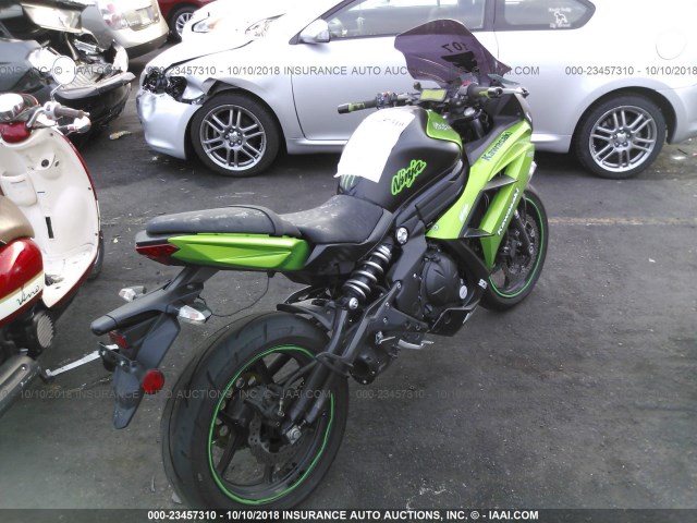 JKAEXEE13EDA16545 - 2014 KAWASAKI EX650 E GREEN photo 4