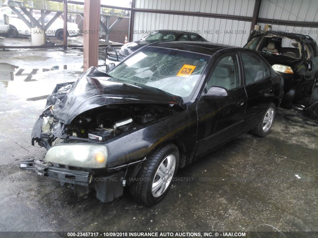 KMHDN46DX4U825672 - 2004 HYUNDAI ELANTRA GLS/GT BLACK photo 2