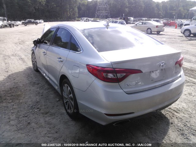 5NPE34AF9FH056439 - 2015 HYUNDAI SONATA SPORT/LIMITED SILVER photo 3