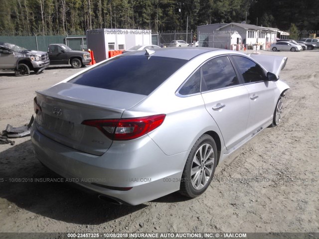 5NPE34AF9FH056439 - 2015 HYUNDAI SONATA SPORT/LIMITED SILVER photo 4