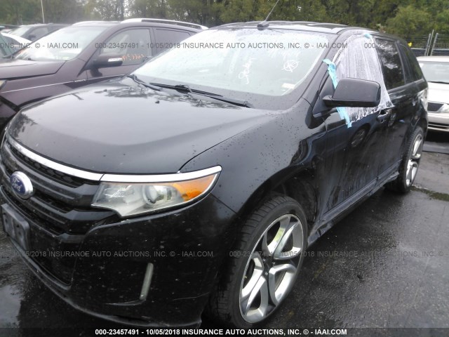 2FMDK3AK1BBA70441 - 2011 FORD EDGE SPORT BLACK photo 2