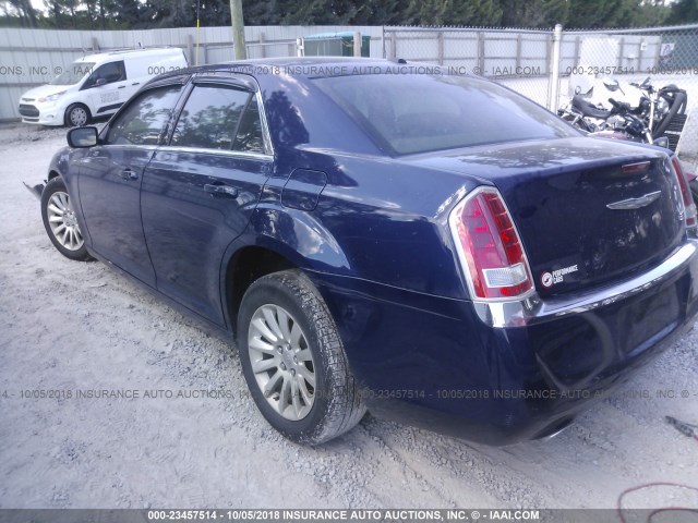 2C3CCAAG7EH273109 - 2014 CHRYSLER 300 BLUE photo 3