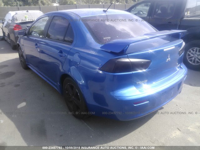 JA3AU26U49U006886 - 2009 MITSUBISHI LANCER ES/ES SPORT BLUE photo 3