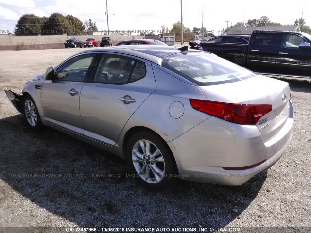 KNAGN4A70B5053061 - 2011 KIA OPTIMA EX/SX SILVER photo 3