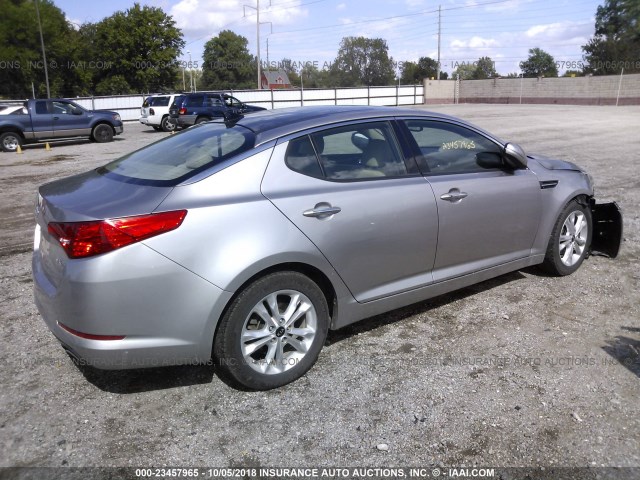 KNAGN4A70B5053061 - 2011 KIA OPTIMA EX/SX SILVER photo 4