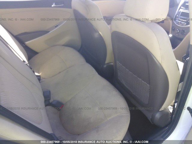 KMHCU4AE4EU764741 - 2014 HYUNDAI ACCENT GLS/SE WHITE photo 8