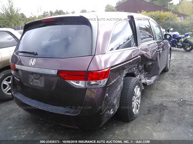 5FNRL5H69EB137242 - 2014 HONDA ODYSSEY EXL MAROON photo 4