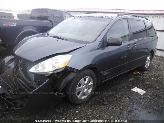 5TDZK23C57S098582 - 2007 TOYOTA SIENNA CE/LE BLUE photo 2