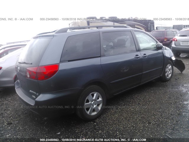 5TDZK23C57S098582 - 2007 TOYOTA SIENNA CE/LE BLUE photo 4