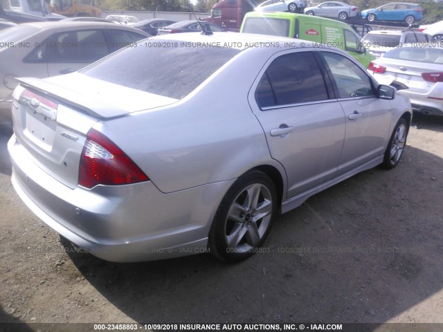 3FAHP0KC8BR309097 - 2011 FORD FUSION SPORT SILVER photo 4